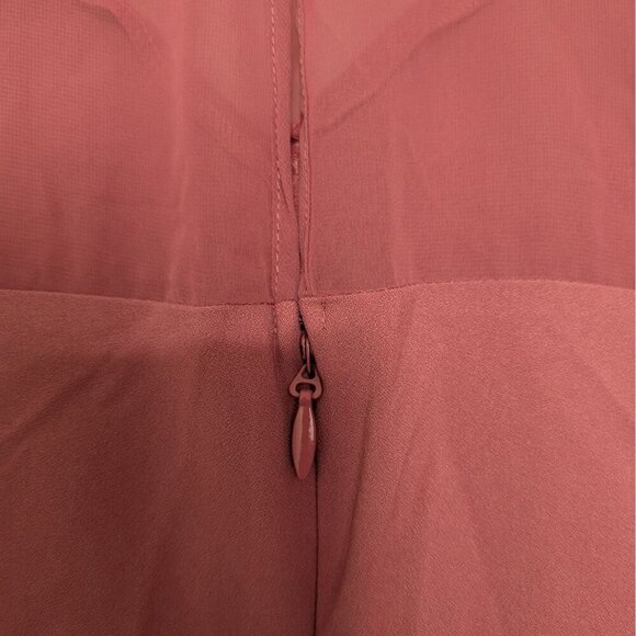 Torrid Peplum Crepe Mesh Inset Babydoll Blouse Womens Plus Size 3X Mauve Pink - Picture 7 of 10